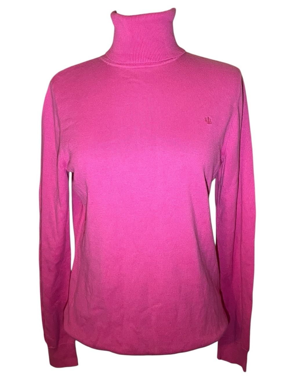 Classic LRL Pink Turtleneck Knit  Sweater Women's Size Small